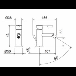 Μπαταρία Μπιντέ Αναμεικτική La Torre New Tech Chrome 12017-100 Χρωμέ  